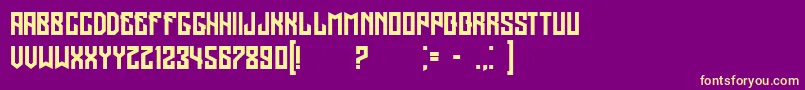 Czcionka Regensburg – żółte czcionki na fioletowym tle