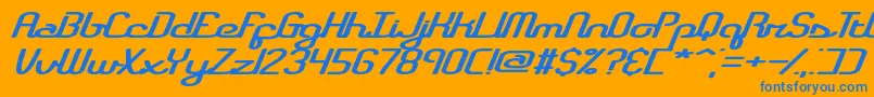 registry Font – Blue Fonts on Orange Background