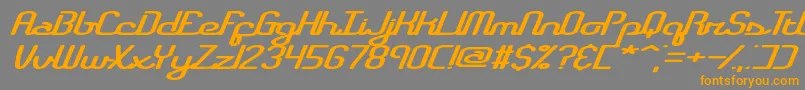 registryフォントについての詳細 フォントregistry – オレンジの文字は灰色の背景にあります。