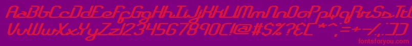 registry Font – Red Fonts on Purple Background