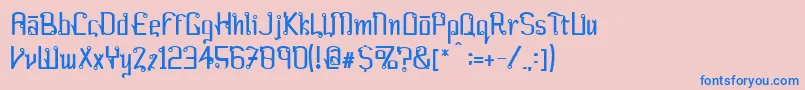 Farang ffy Font – Blue Fonts on Pink Background