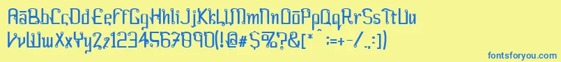 Farang ffy Font – Blue Fonts on Yellow Background