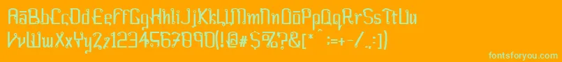 Farang ffy Font – Green Fonts on Orange Background