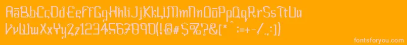 Farang ffy-Schriftart – Rosa Schriften auf orangefarbenem Hintergrund