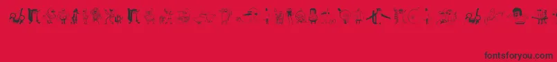 REGULAR SHOW-Schriftart – Schwarze Schriften auf rotem Hintergrund