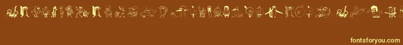 REGULAR SHOW Font – Yellow Fonts on Brown Background