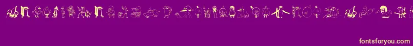 REGULAR SHOW Font – Yellow Fonts on Purple Background