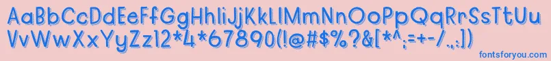 regularfashionDEMO Font – Blue Fonts on Pink Background