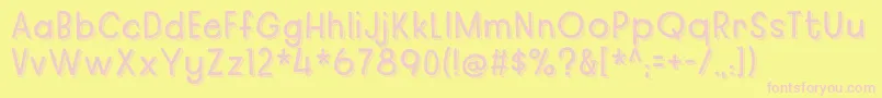 regularfashionDEMO Font – Pink Fonts on Yellow Background