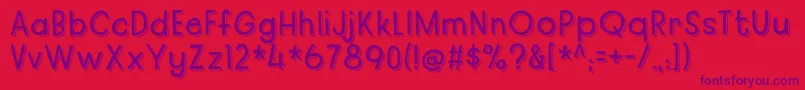 regularfashionDEMO Font – Purple Fonts on Red Background