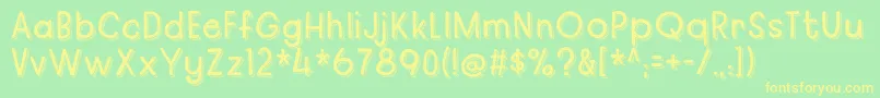 regularfashionDEMO Font – Yellow Fonts on Green Background