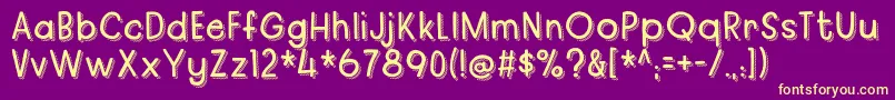 regularfashionDEMO Font – Yellow Fonts on Purple Background