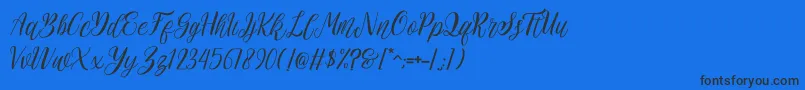 rehattyn Font – Black Fonts on Blue Background