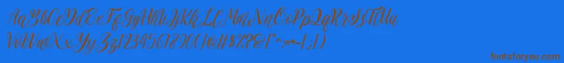rehattyn Font – Brown Fonts on Blue Background