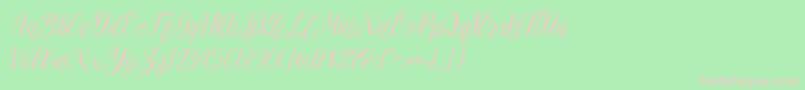 rehattyn Font – Pink Fonts on Green Background