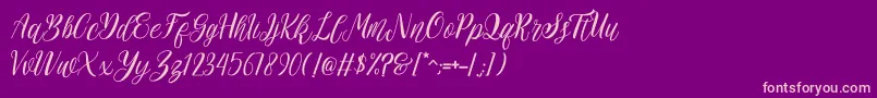 rehattyn Font – Pink Fonts on Purple Background