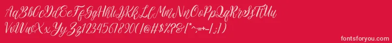 rehattyn Font – Pink Fonts on Red Background