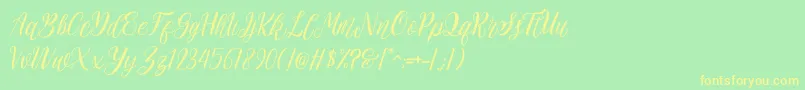 rehattyn Font – Yellow Fonts on Green Background