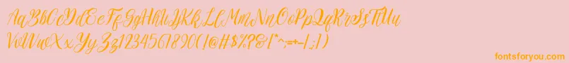 rehattyn Font – Orange Fonts on Pink Background