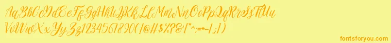 rehattyn Font – Orange Fonts on Yellow Background
