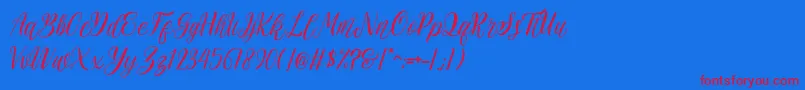 rehattyn Font – Red Fonts on Blue Background