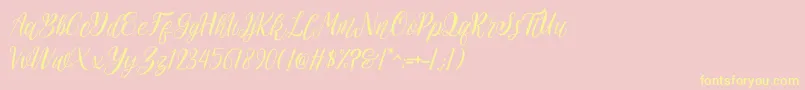 rehattyn Font – Yellow Fonts on Pink Background