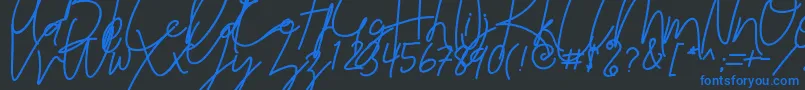 Reilly Beck Demo Font – Blue Fonts on Black Background