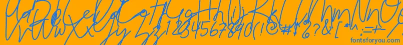 Reilly Beck Demo Font – Blue Fonts on Orange Background