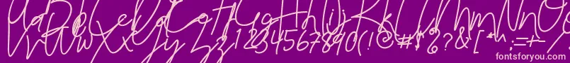 Reilly Beck Demo Font – Pink Fonts on Purple Background