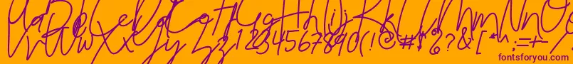 Reilly Beck Demo Font – Purple Fonts on Orange Background