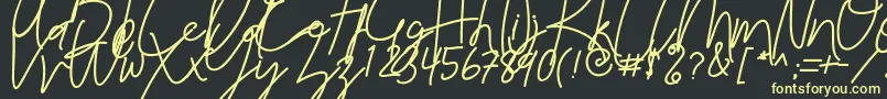 Reilly Beck Demo Font – Yellow Fonts on Black Background