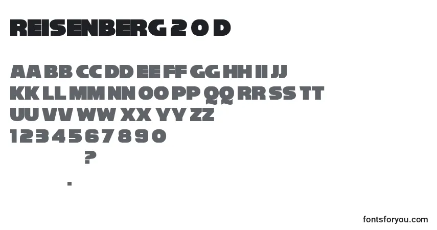 A fonte Reisenberg 2 0 D – alfabeto, números, caracteres especiais