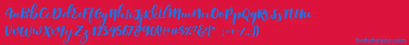 Reklase Font – Blue Fonts on Red Background