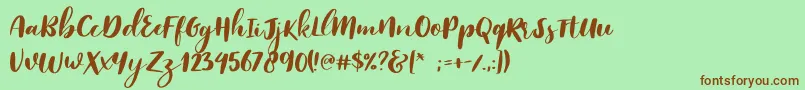 Reklase Font – Brown Fonts on Green Background