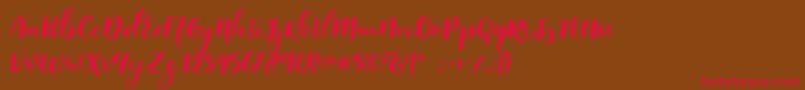 Reklase Font – Red Fonts on Brown Background