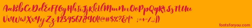 Reklase Font – Red Fonts on Orange Background