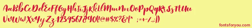 Reklase Font – Red Fonts on Yellow Background