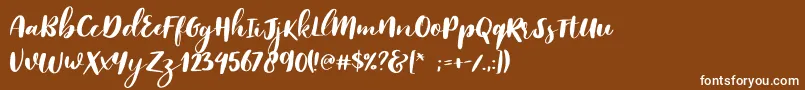 Reklase Font – White Fonts on Brown Background