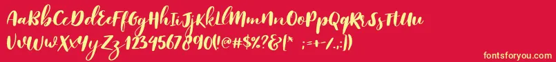 Reklase Font – Yellow Fonts on Red Background
