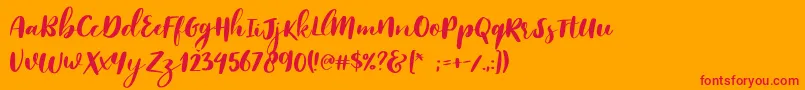 Reklase Font – Red Fonts on Orange Background