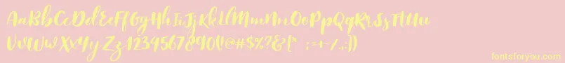 More about Reklase Font Reklase Font – Yellow Fonts on Pink Background