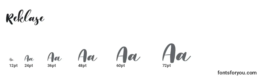 Reklase (138429) Font Sizes