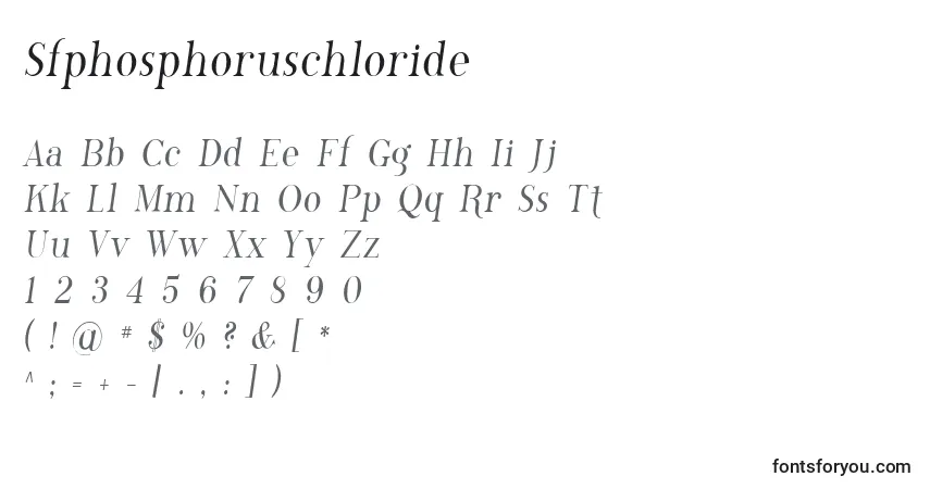 Czcionka Sfphosphoruschloride – alfabet, cyfry, specjalne znaki