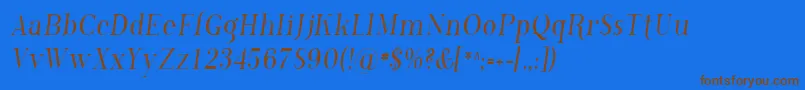 Sfphosphoruschloride Font – Brown Fonts on Blue Background