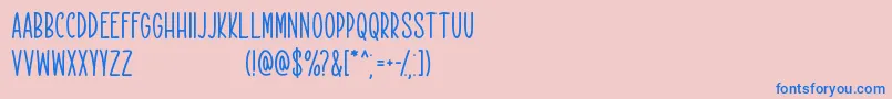 Rekobip   Free For Personal Use-Schriftart – Blaue Schriften auf rosa Hintergrund