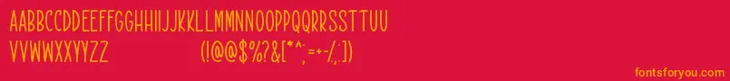 Rekobip   Free For Personal Use Font – Orange Fonts on Red Background