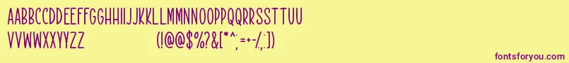 Czcionka Rekobip   Free For Personal Use – fioletowe czcionki na żółtym tle