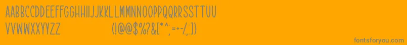 Rekobip   Free For Personal Use-Schriftart – Graue Schriften auf orangefarbenem Hintergrund