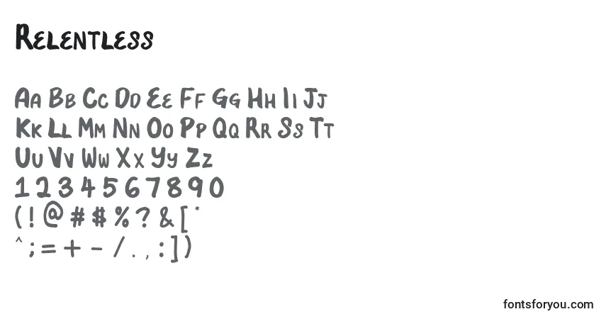 Fuente Relentless - alfabeto, números, caracteres especiales