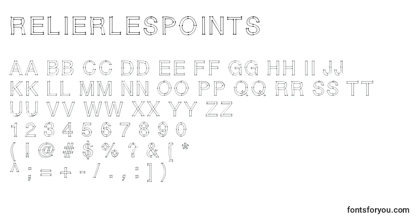 RELIERLESPOINTS Font – alphabet, numbers, special characters
